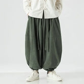 HEARUJOY - Men Corduroy Pants Oversized Casual Autumn Wide Leg Trousers Streetwear Harem Pants Men Woman Elastic Waist Loose Pants
