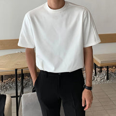 HEARUJOY - Summer Cotton Short Sleeved T-shirt Men Fashion Casual T Shirt Men Streetwear Korean Loose Black White T Shirt Mens Top M-2XL