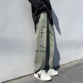 HEARUJOY - Autumn Men'S Jeans Korean Version Loose Straight Leg Pants Street Style Wide Leg Pants Black Pants Casual Denim Jeans