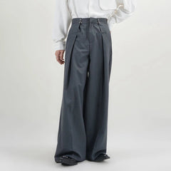 Hearujoy Mens Y2k Basic Casual Pants 2024 New Genderless Fashion Individuality Loose Retro Solid Color Floor-Length Wide-Leg Pants Unisex