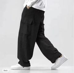 HEARUJOY - Autumn Mens Joggers Straight Pants Streetwear Loose Oversized Joggers Sports Sweatpants Men Multi-pocket Long Pants For Male