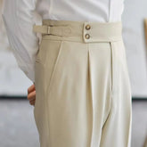 HEARUJOY - Spring Autumn Fashion Italian Naples Suit Pants For Men Smart High Waist Straight Trousers Business Casual Solid Slim Fits Pant