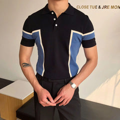 HEARUJOY - Summer Cotton Men Polo Shirt Business Casual Turn-down Collar Button-up Tees Fashion Flocking Tshirts Top Lce Silk Fabric Blouse
