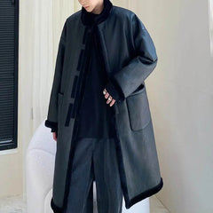 HEARUJOY - Winter New Men's Mid-Length Fur Coat American Retro Fashion Trend Casual Loose High Street Windproof Niche Men's Tops