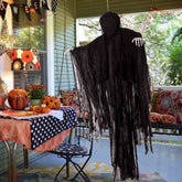 YICKYUE - 63“ Grim Reaper Halloween Decorations Outdoor Dark Faceless Hanging Ghost Decor in Black Horror Robe for Halloween Yard Tree Graveyard Hanging Decorations Haunted House Outside Decor