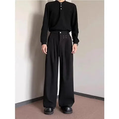 HEARUJOY - New Hot Sale Of The Season Men's Loose Casual Pants Korean Style Versatile Thin Hanging Wide Leg Floor-Length Summer Long Trouse