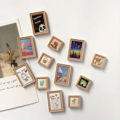 YICKYUE - 6pcs Cartoon Photo Frames, Fridge Magnets, Magnetic Decorative Items, Photo Messages, and Fixed Magnets