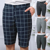 HEARUJOY - Breathable Fit Beach Shorts Swimwear Mens High Waist Casual Suit Plaid Small Straight Leg Mens Shorts Short De Corrida Masculino