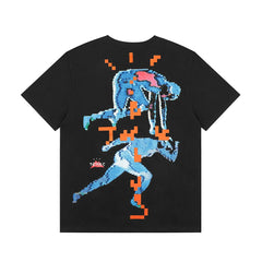 Hearujoy Cactus Jack Letter Character Print Short Sleeve Mens Tshirts High Street Baggy Crew Neck Cotton Summer Top Tees Oversized