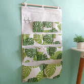YICKYUE - Minimalist Wall Hanging Storage Bag Plant Pattern Dormitory Large Storage Bag Home Decoration Living Room Foldable Storage Bag