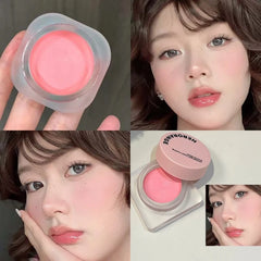 YICKYUE - Chestnut Red Facial Blush Contouring Cream Cheek Rouge Rose Brown Mud Palette Waterproof Monochrome Brighten Blush Cream Makeup