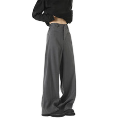 HEARUJOY - Grey Black Suit Pants Men Fashion Society Mens Dress Pants Korean Loose Straight Pants Mens Office Formal Trousers Plus Size