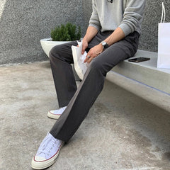 HEARUJOY - New Korean Fashion Men Suit Pants Light Luxury Business All-match Straight Slim-fit Casual Trousers Premium Elegant Dress Pants