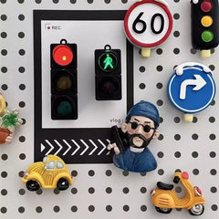 YICKYUE - Glowing Magnetic Fridge Stickers Light Traffic Light Luminous Light Box Creative Refrigerator Sticker Magnets Home Decor Gifts