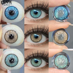 YICKYUE - 1pair Green Colored Contact Lenses Bueatiful Pupils Contact Lenses with Prescription Blue Gray Pupils Brown Lenses Yearly
