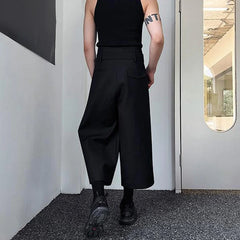 HEARUJOY - Mens Pants Belt Dark Wide-Leg Pants Japanese Streetwear Harajuku Commuting Business Office All-Match Casual Pants Men'S Clothing