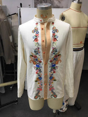 HEARUJOY - Men Open Collar Embroidery Long Sleeved Shirt Top Ethnic Style Retro Cotton Shirt High Quality Fashion Vintage Shirt Streetwear