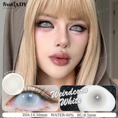 YICKYUE - 1 Pair Cosplay Color Contact Lenses Crazy White Anime Contact Lenses For Halloween Role Play Party Cosmetic Holidays