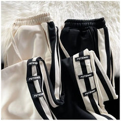 HEARUJOY - Durable Non-Pilling Non-Fading Long-Wearing Striped Sports Men's Loose Straight-Leg