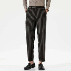 HEARUJOY - Men's Spring and Fall New Fashion Striped Business Casual Nine Straight Leg Suit Pants