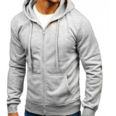 HEARUJOY - Mens Zip Up Hoodie Fleece Lined Jacket Winter Warm Pullover Coat with Hood Casual Streetwear Pullover Sweatshirt