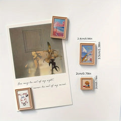 YICKYUE - 6pcs Cartoon Photo Frames, Fridge Magnets, Magnetic Decorative Items, Photo Messages, and Fixed Magnets
