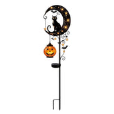 YICKYUE - Halloween Black Cat Pumpkin Moon Garden Stake Light Solar Metal Pumpkin Stake Outdoor Garden Yard Decoration