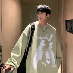 HEARUJOY - Men's Oversized Hoodie Black 5XL Hoodies Oversize for Men Funny Print Man Casual Wear Hoody Male Sweatshirt