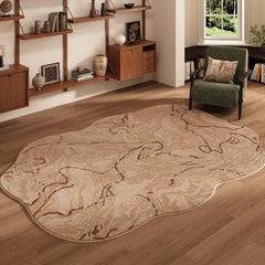 YICKYUE - Retro Style Rugs for Bedroom Irregular Shape Living Room Decoration Large Carpet Fluffy Soft Lounge Floor Mat Thickend Plush Rug