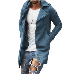 HEARUJOY - Spring Autumn New Fashion Turn-down Collar Long Sleeve Solid Jackets Men's Clothing Casual All-match Button Korean Coats Tops