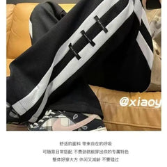 HEARUJOY - Durable Non-Pilling Non-Fading Long-Wearing Striped Sports Men's Loose Straight-Leg