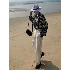 Hearujoy Fashion Korean Spring New Long Sleeve Men Shirt Loose Casual Personality Print Turn-down Collar Pocket Simple Shirts