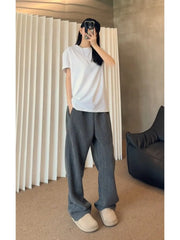 HEARUJOY - Cleanfit Men's Lazy Sle Wide Leg Straight Cut Pants Autumn Season Spor Sweatpants Knife Design American Casual Trousers