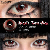 YICKYUE - 1 Pair Cosplay Color Contact Lenses Crazy Red Anime Contact Lenses For Halloween Role Play Party Cosmetic Holidays