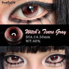 YICKYUE - 1 Pair Cosplay Color Contact Lenses Crazy Red Anime Contact Lenses For Halloween Role Play Party Cosmetic Holidays