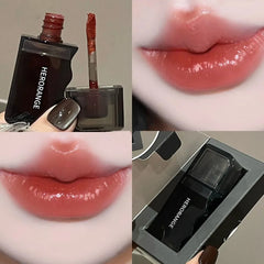 YICKYUE - Wave Shape Green Brown Mirror Lip Tint Glass Clear Shine Lip Stain Water Light Non-Sticky Plumping Lip Long Lasting Makeup