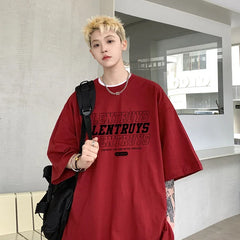 HEARUJOY - T Shirt Oversized Cotton For Men White 5XL Men's Letter Print T-shirts Male Casual Wear Summer Tee Shirts Unisex Big Size