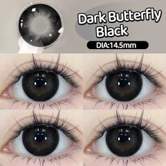 YICKYUE - 2PCS Myopia Beauty Colored Contact Lenses Purple Halloween Makeup Lens Fashion Pupils Big Eye Lenses Natural Blue Lense