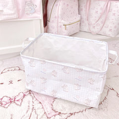 YICKYUE - Cartoon Cute Storage Basket Home Dirty Clothes Basket Waterproof Rectangular Storage Basket Cat Printing Foldable Storage Basket