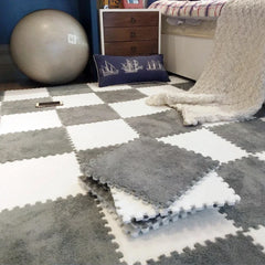 YICKYUE - Soft Plush Children's Mat Baby Toys Eva Foam Puzzle Carpet Warm Children Play Mats Interlocking Rugs Infant Carpet 30*30*1cm