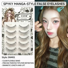 YICKYUE - 5pairs Korean Style False Eyelashes Lightweight C Curl Natural Fiber Fake Eyelashes Manga Idols Girls Group Eyelash Extensions