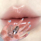 YICKYUE - Mirror Liquid Lipstick Moisturizing Jelly Brown Water Light Lip Glaze Sexy Lip Gloss Long Lasting Nude Lip Tint Makeup Cosmetics
