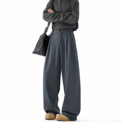 HEARUJOY - Grey Suit Pants Men Oversized Fashion Society Mens Black Dress Pants Korean Loose Straight Pants Mens Office Formal Trousers