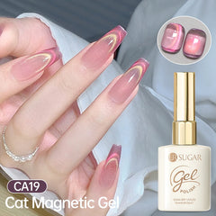 YICKYUE - 15ml Green Pink Cat Magnetic Gel Nail Polish Vernis Semi Permanent Soak Crystal Gel Polish For Nails Manicure Varnish