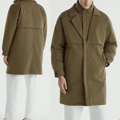 HEARUJOY - Mens Clothing Autumn Winter Fashion Trend Stand Collar Medium And Long Thick Cotton Clothing Men'S Casual Windbreaker Thick Coat