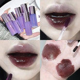 YICKYUE - Water Light Lip Gloss Purple Mulberry Mirror Glass Lip Glaze Moisturizing Plump Lip Non Stick Cup Waterproof Long Lasting Makeup