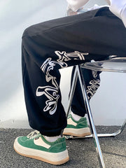 Hearujoy Hip Hop Gothic Black Jogging Sweatpants Men Oversize Y2K Grunge Kpop Baggy Trousers Harajuku Graphic Sports Pants Male