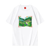 HEARUJOY - Mens T Shirts Coton Embroidery T Shirt Man Women Chinese Tees Graphic Tees Short Sleeve Casual Loose High Quality Summer Tops