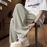 Hearujoy Summer Suit Pants Men Ice Silk Wide Leg Pants High Waist Trousers Male Quick Drying Korean Business Office Casual