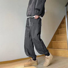 Hearujoy New Autumn Fashion Men's Loose Casual Leggings Outdoor Waterproof Assault Pants Street Black Overalls Men Clothing